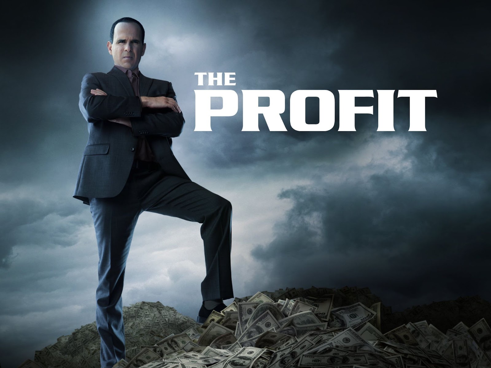 The Profit TV Show featuring Marcus Lemonis standing on a pile of money